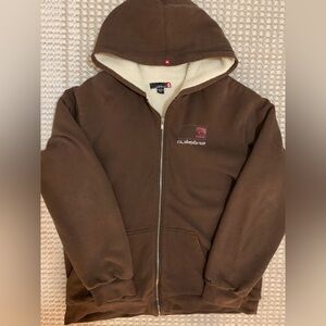 Vintage Quiksilver Brown Fleece-lined Hoodie